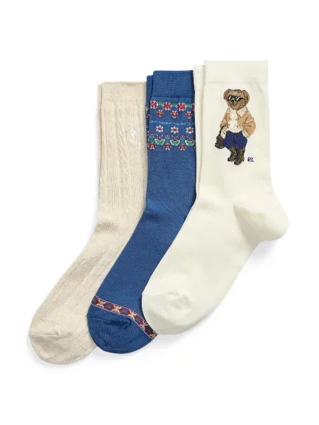 Polo Ralph Lauren Ponožky WINT BR režná / světle / tmavě modrá / tmavě červená béžová
