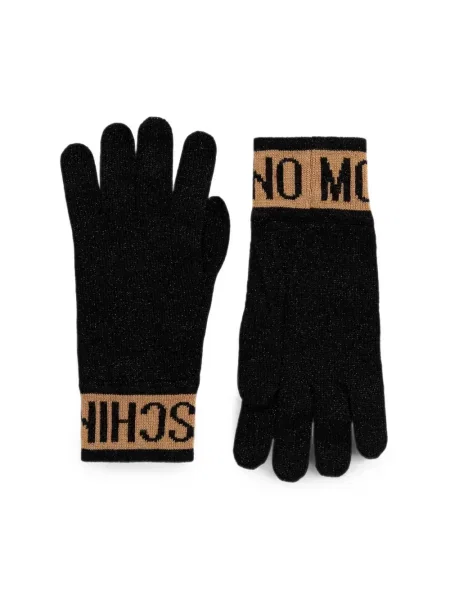 Mănuși Moschino tricotate cu autograf negru
