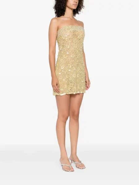 Rochie mini Roberta Einer cu paiete de costum verde