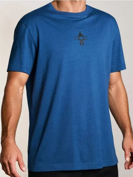 Sinsay koszulka z nadrukiem na plecach niebieski