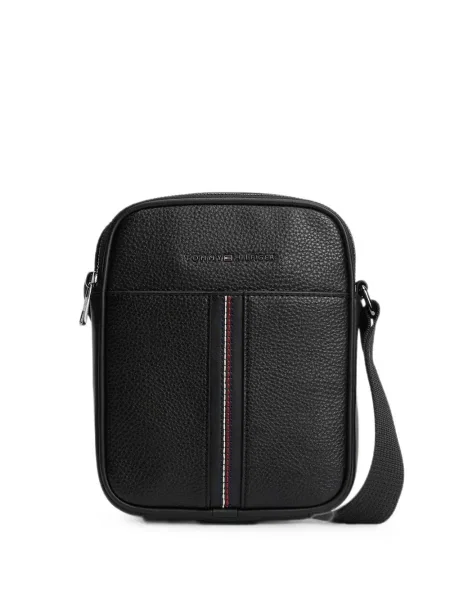 Geantă crossbody Tommy Hilfiger cu dungi negru