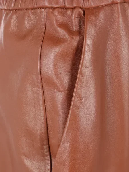 Pantaloni Dusan din piele maro