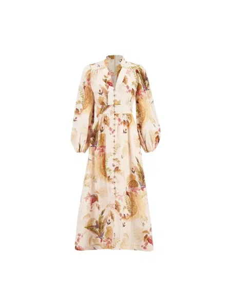 Wielobarwność sukienka Zimmermann z dekoltem w serek