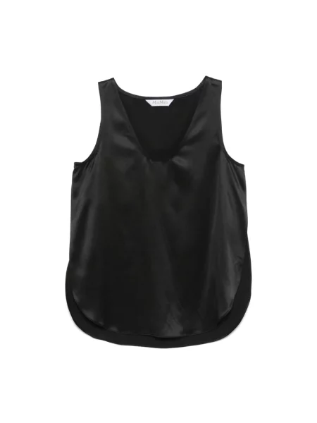 Jedwabny top Max Mara czarny