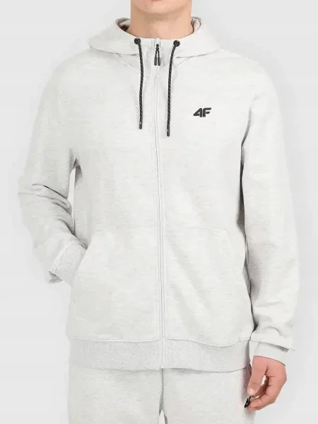 BLUZA DRESOWA 4F Z KAPTUREM ROZPINANA SPORTOWA szary