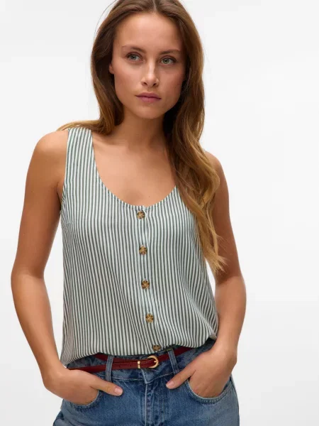 Pruhovaný top Vero Moda zelená