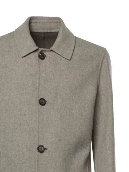 Palton Eleventy cu model herringbone gri
