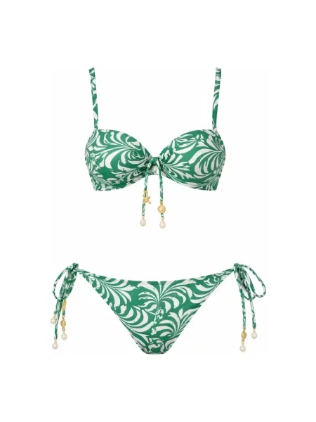 Stroj kąpielowy dwuczęściowy Twinset z nadrukiem zielony