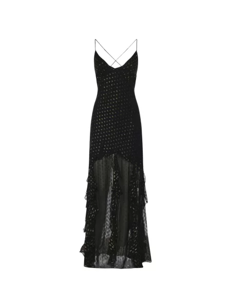 Puntíkaté oblekové maxi maxi šaty For Love & Lemons černé