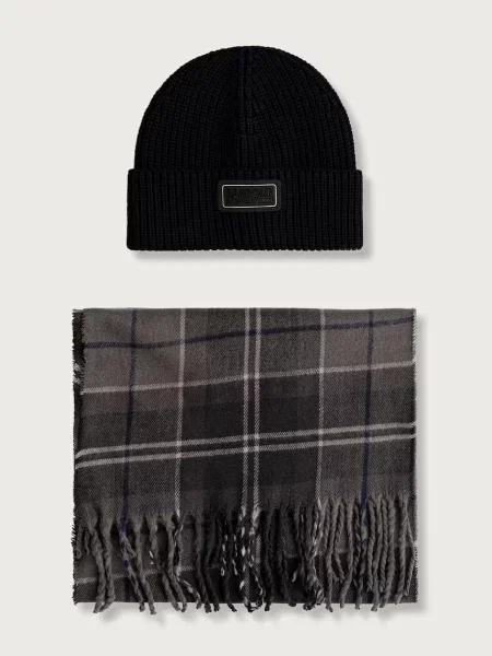 Barbour set de căciulci și pălării negru