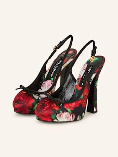 Dolce & Gabbana Czółenka Z Odkrytą Piętą schwarz czarna