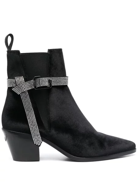 Botine Zadig&voltaire de catifea de cristal negru