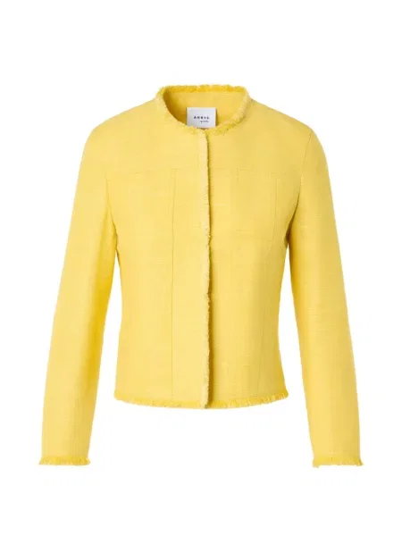 Cropp geacă Akris Punto cu franjuri galben