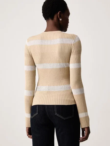 Sisley sweter z wiskozą beżowy