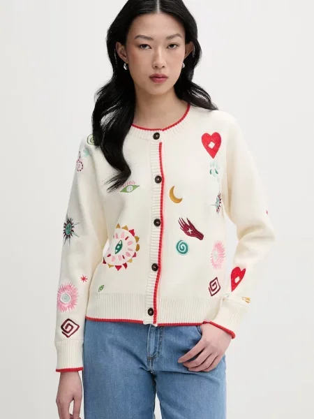 Never Fully Dressed kardigan z wiskozą beżowy