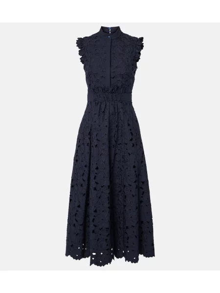 Rochie midi Erdem din dantelă până la genunchi de costum albastru