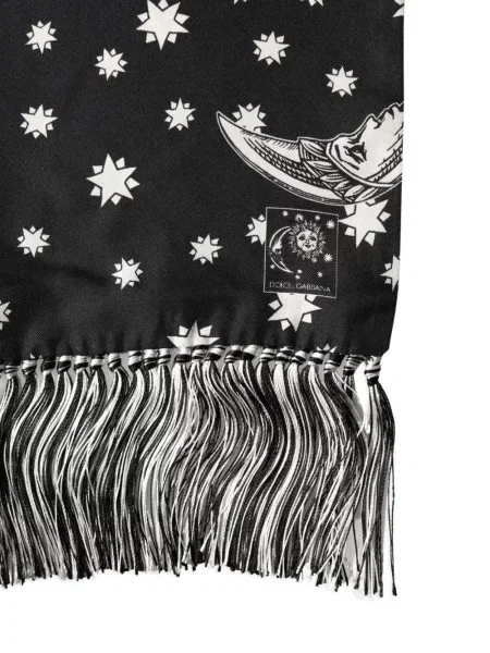 Шал Dolce & Gabbana с ресни черно