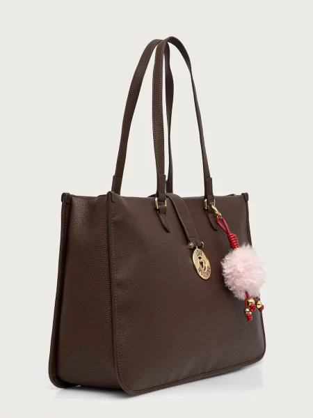 Кожаная сумка шоппер Love Moschino