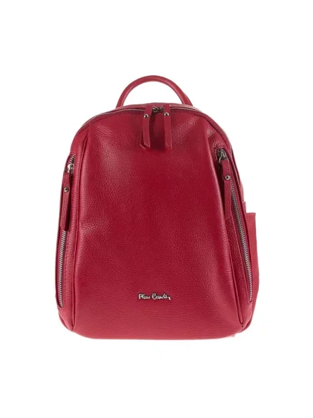 Plecak Pierre Cardin skórzany czerwony
