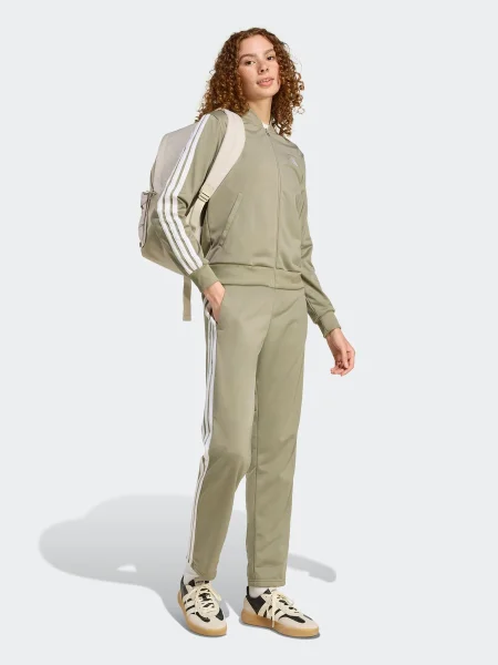 Prugasti sportski komplet Adidas Sportswear zelena