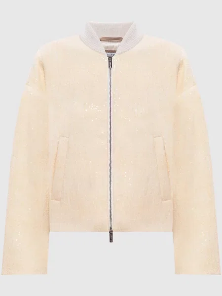 Бомбер з вовни шовку і кашеміру Peserico бежевий