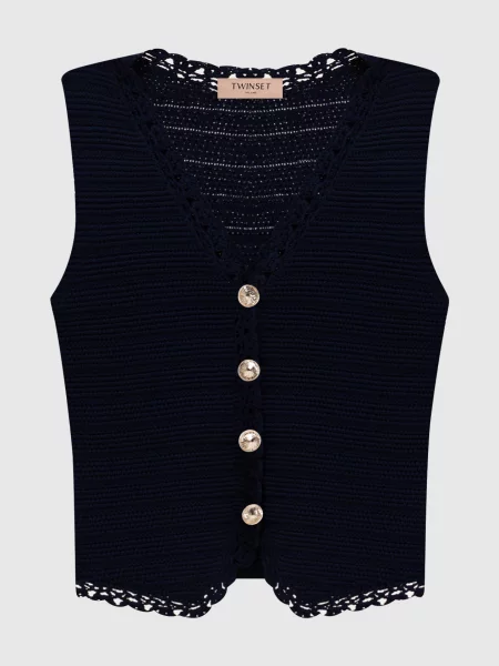Жилет з логотипом Twinset синій
