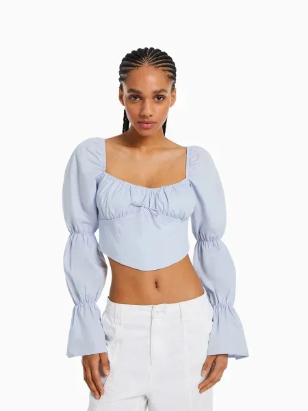 Bershka Blúzka opálová