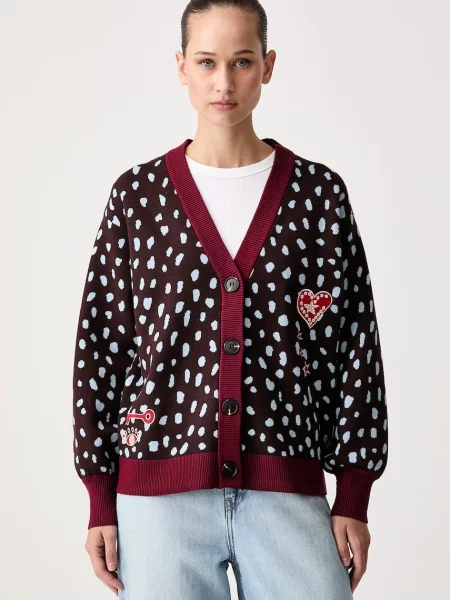 Never Fully Dressed cardigan pentru femei cu vâscoză maro