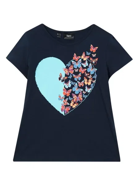 T-shirt z czystej bawełny organicznej niebieska