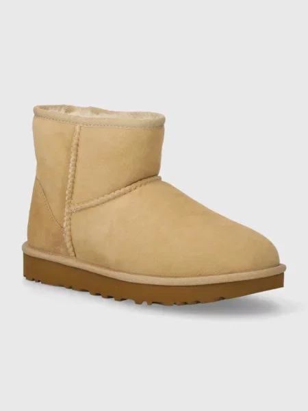 Замшеві чоботи UGG Classic Mini II бежевий