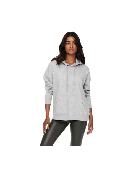 Bluza z kapturem Only z kapturem szara