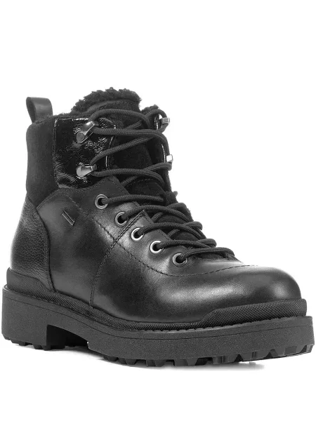 Botine Geox cu șireturi din dantelă negru