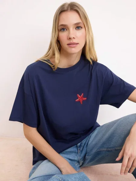 Trendyol Tricou bleumarin