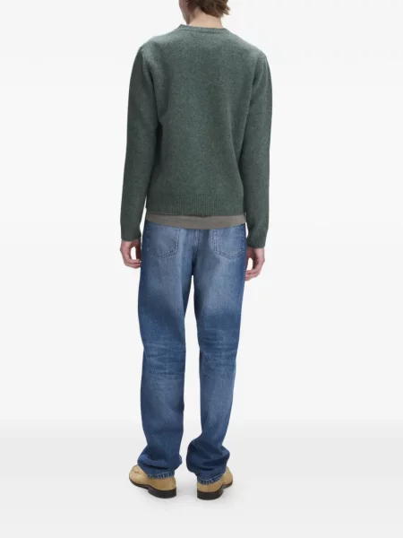 Pulover A.p.c. cu decolteu rotund verde