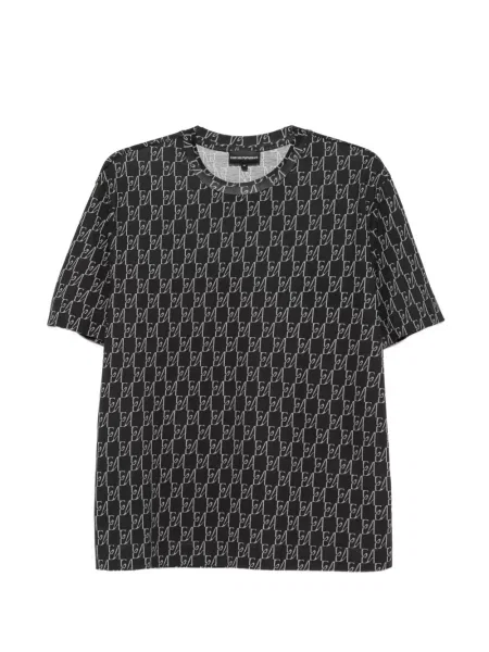 Scurt tricou Emporio Armani cu imagine negru