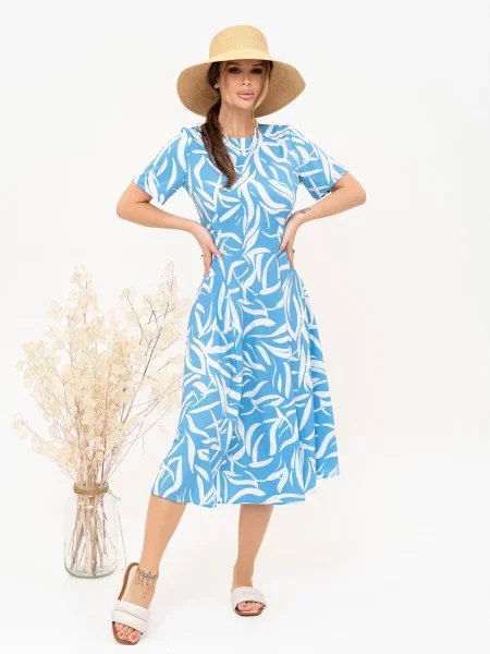 ISSA Plus Сукня міді без підкладки блакитний