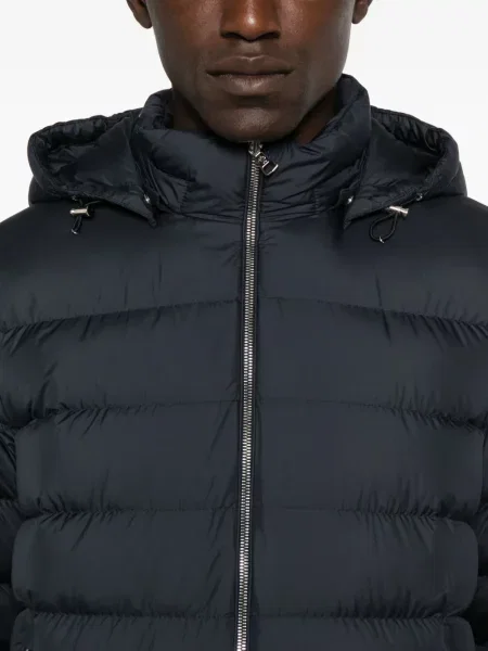 Geacă Moncler cu glugă albastru