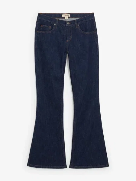 Dżinsy z rozszerzanymi nogawkami mid waist niebieskie