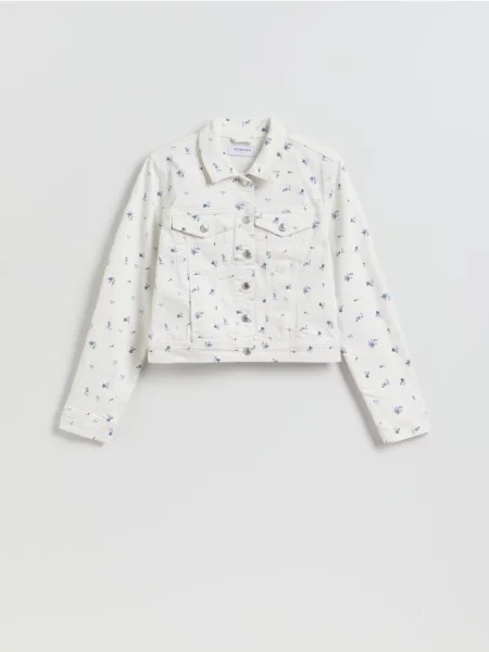 Reserved Geacă din denim alb