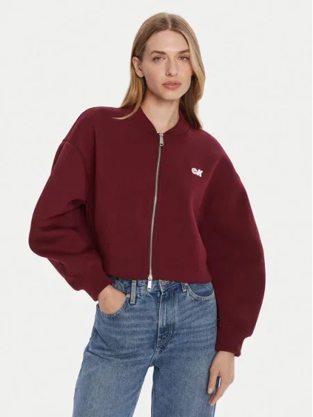 Calvin Klein Jeans Μπόμπερ μπουφάν Oversize μπορντό