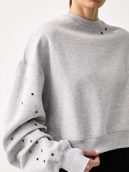 Nike Sportswear oversize melegítőfelső női pamuttal Studio Fleece szürke