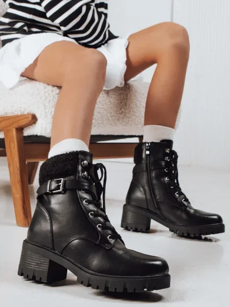 Botine Dstreet cu platformă negru