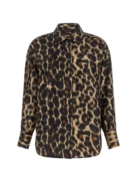 Cămașă Alberto Biani de mătase cu imagine cu imprimeu animal print