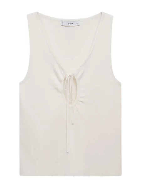 MANGO Top brodat FORAT ecru