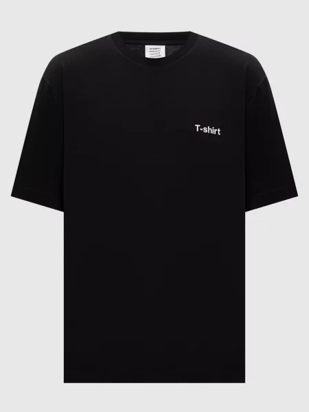 Футболка з принтом напису Vetements чорна