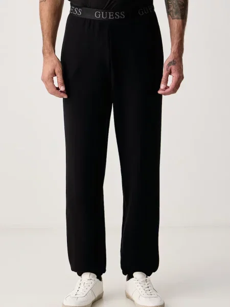 Guess pantaloni de trening pentru bărbați cu vâscoză MARLON negru