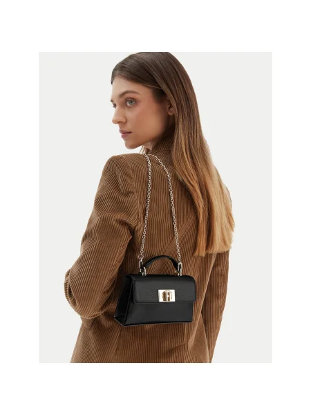 Geantă de mână Furla din piele negru