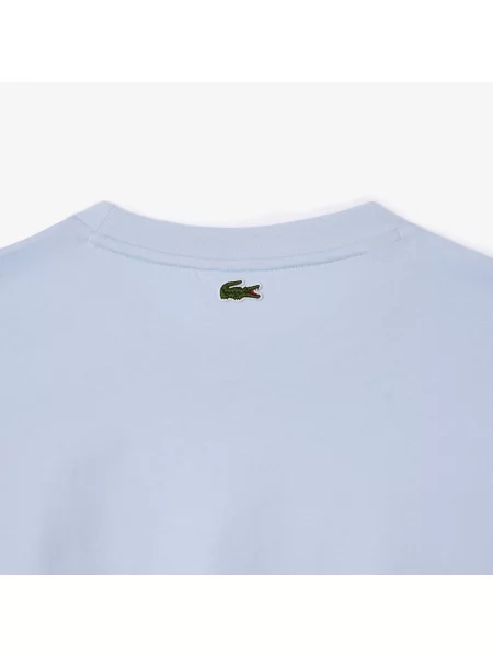 Lacoste T-Shirt Z Okrągłym Dekoltem Relaxed Fit niebieski
