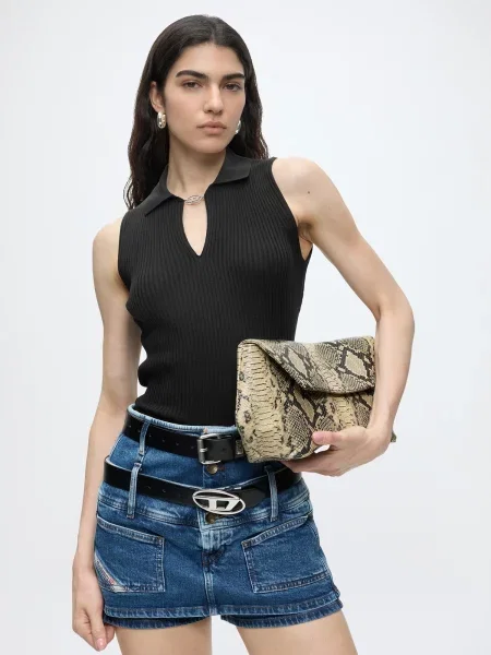 DIESEL Vyšívaný top M-LILITA' čierna