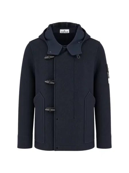 Bunda Stone Island s kapucí s kamínky modrá